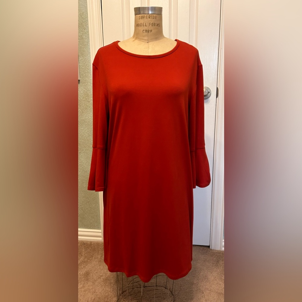 Liam & Co. 3/4 Bell Sleeve Shift Dress